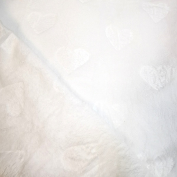 Cuddle Fleece - WHITE HEARTS ON WHITE
